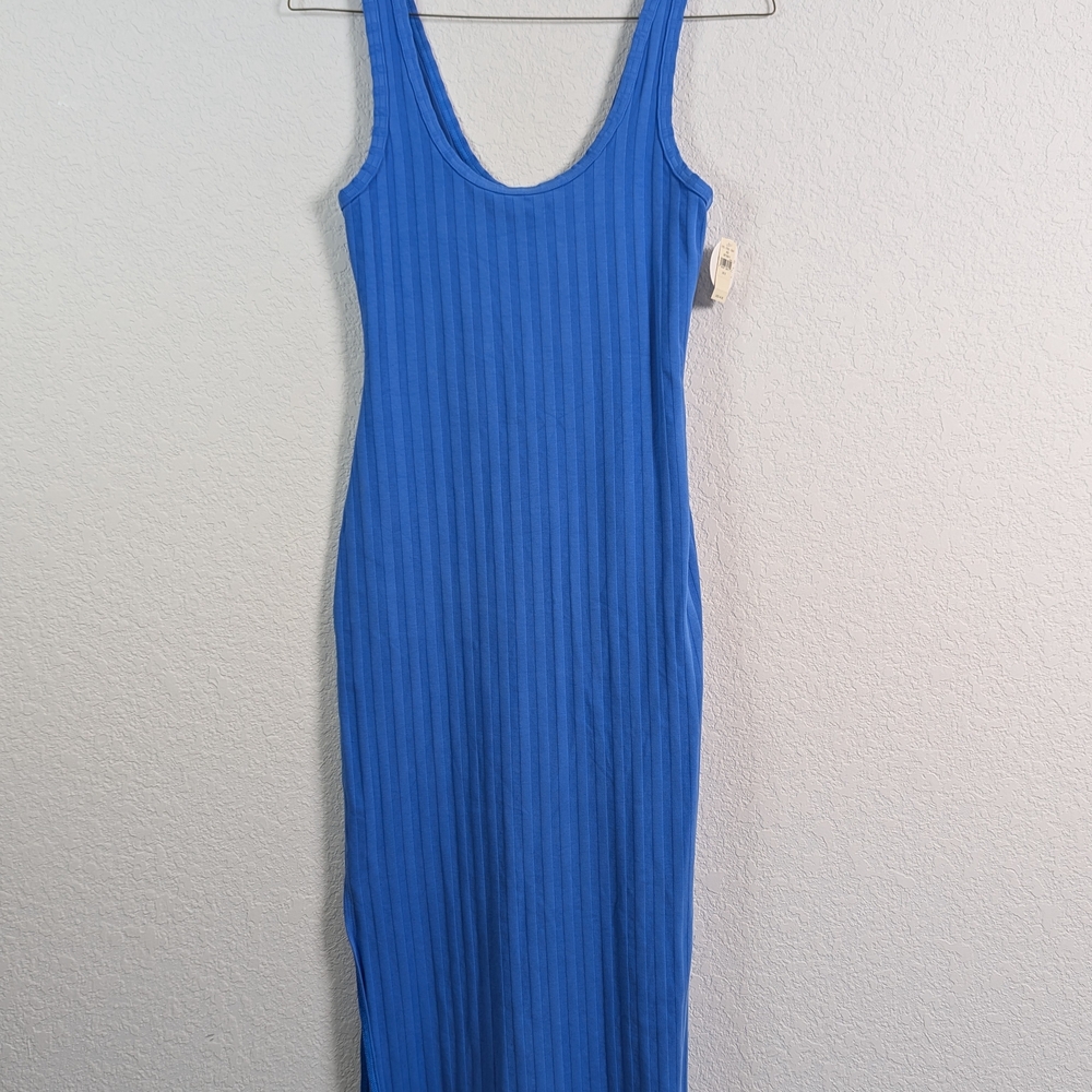 Aerie Cobalt Blue Ribbed Maxi Dress
